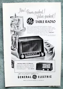 Radio da tavolo General Electric 1951 pubblicità stampa rivista d'epoca 7 x 10 - Foto 1 di 1