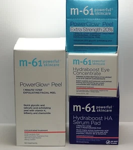 M-61 SET M-61 POWER GLOW PEEL, HYDRABOOST HA SERUM PADS,HYDRABOOST EYE - Picture 1 of 4