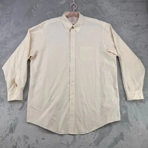 Camisa de vestir Brooks Brothers Oxford para hombre 17,5 35 amarilla calce Madison sin hierro OCBD - Imagen 1 de 15