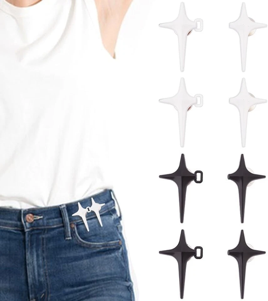 8 Pcs 2 Colors Star Adjustable Buttons for Jeans Alloy Pants Pin Instant Button  - Image 1 of 4