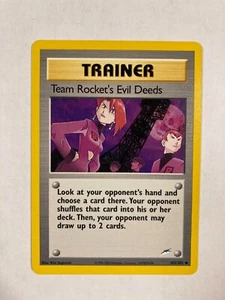 Pokémon TCG Team Rocket's Evil Deeds 103/105 carta allenatore Neo Destiny - Foto 1 di 1