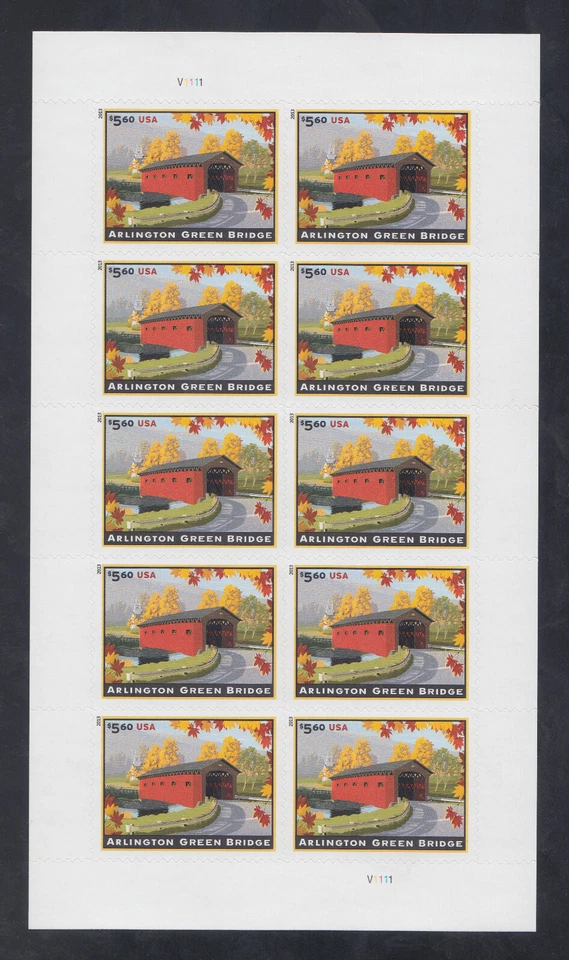 US Stamp #4738 Arlington Green Bridge 2013 Priority Mail Sheet VF NH - Image 1 of 1