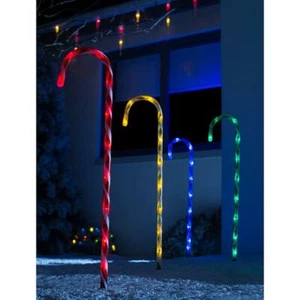LED Zuckerstangen 4er Set groß 62cm Weg Garten Weihnachten Xmas Lichter Netz - Bild 1 von 12