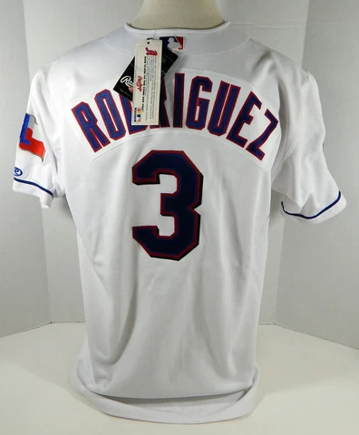 2001 Texas Rangers Alex Rodriguez #3 Authentic White Jersey 100 P Rawling NWT 48 Cover