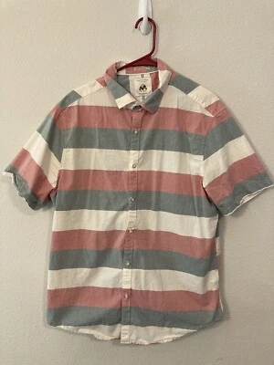 Cactus Man Ricky Singh Shirt Adult Extra Large Striped Button Up Short Sleeve - Image 1 of 4