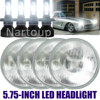 4x 5.75" inch LED Headlights HI/LO White for Pontiac GTO Firebird 1964-1972 - Imagem 1 de 4