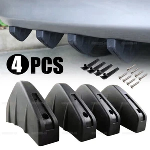 4× Universal Car Rear Bumper Lip Diffuser Shark Fins Splitter Accessories Black - Afbeelding 1 van 12