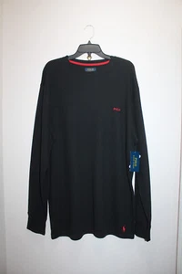 POLO RALPH LAUREN MENS THERMAL SLEEP TOP PULLOVER CREW NECK BLACK SIZE 2XT - Picture 1 of 6