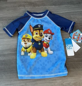Paw Patrol Toddler Boys Swim Shirt NWT Short Sleeve Top UPF 50+ 2T - Picture 1 of 4
