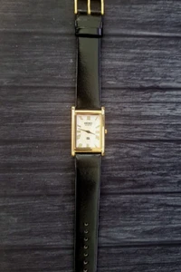 *-Schlanke GOLD weißes Zifferblatt Herren Tank Dress Watch neu Batt & Movt USA Verkäufer - Bild 1 von 8