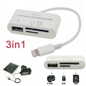 3 in 1 USB SD Card Reader Micro Camera DSLR Link Adapter reader for iPad iphone