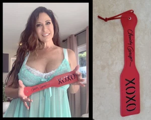 CHRISTY CANYON: Signed Autographed Red XOXO Paddle - Picture 1 of 2