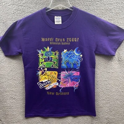 Camiseta Top Jazz Fest Vintage 2000 Mediana Mardi Gras Millennium Madness Foto 1 de 4