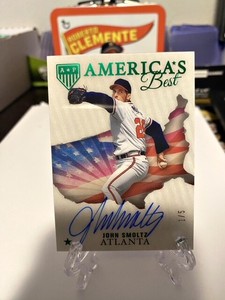 John Smoltz 2023 Panini Chronicles America's Best Green SSP Auto /5 Braves
