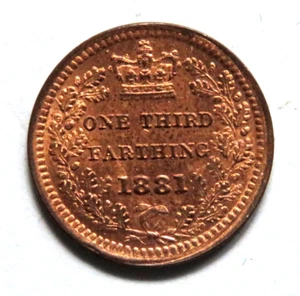 Great Britain. 1881 Third Farthing.. BU - Full Lustre - Imagen 1 de 2