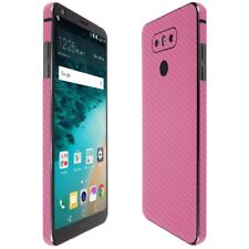 Skinomi TechSkin - Protection peau et écran en fibre de carbone rose pour LG G6
