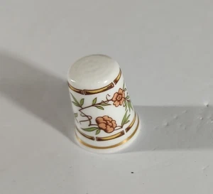 Porcelain Sewing Thimble Hammersley Bone China Cherry Blossom Made in England - Picture 1 of 7