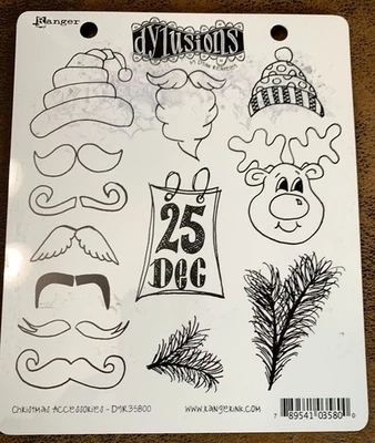Ranger Dylusions Clings Stamps Dyan Reaveley Christmas Accessories DYR35800 - Image 1 of 4