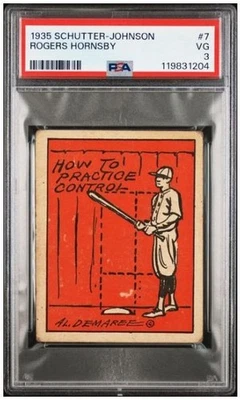 Tarjeta de béisbol 1935 Schutter-Johnson Rogers Hornsby HOF #7 certificado PSA 3 Foto 1 de 3