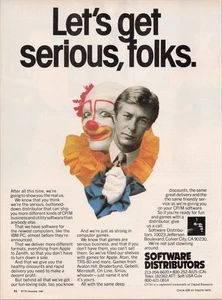 Distribuidores de software 1982 anuncio impreso vintage CP/M IBM PC Atari Apple - Imagen 1 de 1