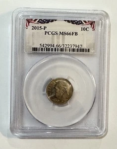 2015-P ROOSEVELT DIME PCGS MS66FB - Picture 1 of 2