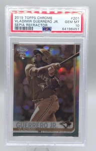 2019 Topps Chrome #201 Sepia Refractor Vladimir Guerrero Jr. RC PSA 10 Gem Mint - Picture 1 of 2