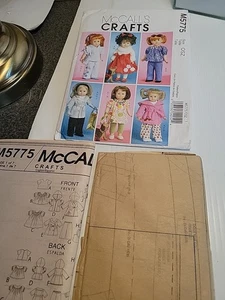 McCall's Pattern M5775 18" Doll Clothes Coat Dress Pants Purse Pet Dog Uncut - Picture 1 of 5
