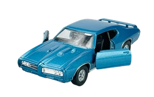 WELLY OLD TIMER 1969 PONTIAC GTO BLUE 1:34 DIE CAST METAL MODEL NEW IN BOX - Picture 1 of 6