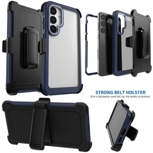 Für Samsung Galaxy S24 FE 5G stoßfeste durchsichtige blaue Handyhülle/Gürtelclip - Bild 1 von 20