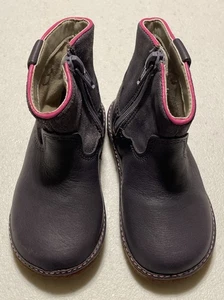 Clarks Boots Baby Girl Size 4 1/2 Purple Sparkle Leathe Walking Shoes Toddler - Picture 1 of 5
