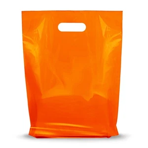 100 Pack 9" x 12" with 1.25 mil Thick - Orange Merchandise Plastic Shopping Bags - Picture 1 of 7