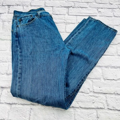 Levi's 501 Jeans Mens 36x36 Blue Button Fly Denim Straight Leg - Image 1 of 4