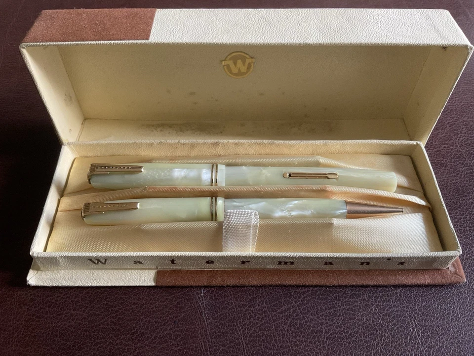 RARE Waterman’s 5xx Series Lever Filler Fountain Pen And Mechanical Pencil Set - Image 1 of 4