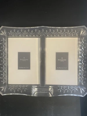 WATERFORD CRYSTAL 4x6 DOUBLE PICTURE FRAME LISMORE PATTERN ~ IN ORIGINAL BOX - Image 1 of 4