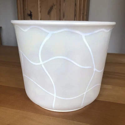 Vintage Scheurich Übertopf 22 cm Perlmutt Keramik W.Germany Blumentopf  - Bild 1 von 4