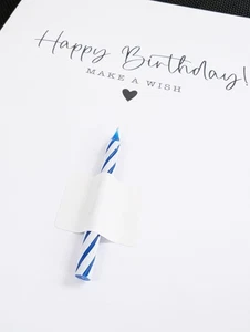 Set of 3 Birthday Cards with Real Candle & Red Envelopes - A5 Size - Picture 1 of 6