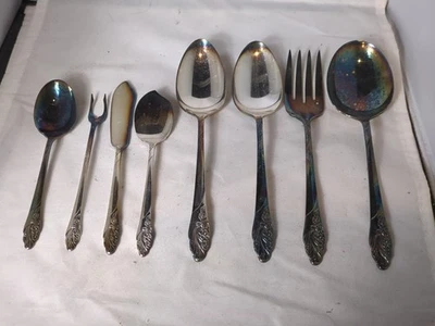 Cubiertos Community Evening Star 8 piezas Oneida plato de plata utensilios para servir  Foto 1 de 4