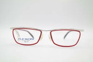 Flexon by Marchon 472 Silver Red Oval Glasses Frames Eyeglasses New - Picture 1 of 6