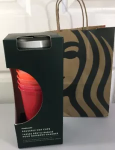 Starbucks reutilizable Hot Cup conjunto de 6 tazas vacaciones 2019 Navidad nuevo edición limitada - Imagen 1 de 11