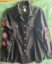 Bob Mackie PARADE OF FLOWERS Embroidered Demi Jacket sz. M