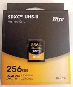 Wise SDXC UHS-II V90 256 Go 290 Mo/s | Cartes mémoire SD - Photo 1/2