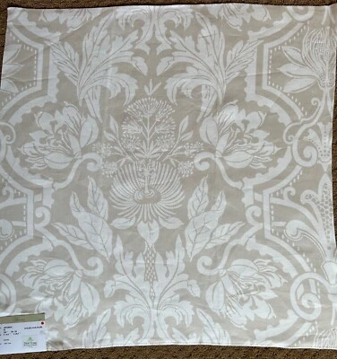 Fabric Upholstery Sample Craft 26"x26" Linen white/taupe, unused - Image 1 of 4