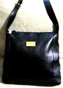 NWT ORO VITTADINI Medium Black Leather Satchel Tote Hobo Shoulder Bag - Picture 1 of 4