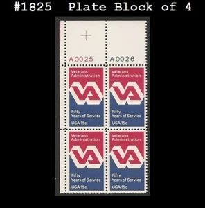 Administración de Veteranos USA5 #1825 MNH PB4 - Imagen 1 de 1
