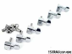 Fender 6 In Line Player Mustang Series, TUNERS TUNING PEG Chrome Finish! - Picture 1 of 1