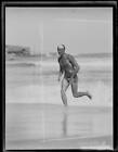 Swimmer H. Doerner winning the junior surf race in the Annual - 1930s Old Photo