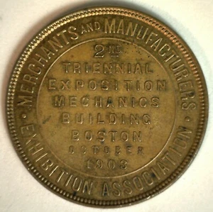 1903 Merchants & Manufacturers Expo llamado dólar recuerdo raro ficha de Boston - Imagen 1 de 2