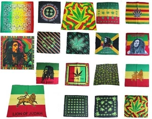 Bufanda de hoja de pañuelo de marihuana Rasta Bob Marley Reggae Jamaica - Imagen 1 de 22