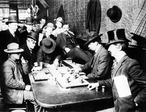 ANTIQUE OLD WEST 8X10 REPRO INTERIOR PHOTO PRINT OF OLD WEST FARO GAMBLING TABLE - Picture 1 of 1