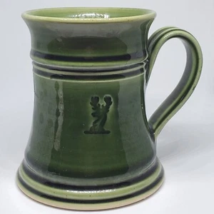Clayworks Olive Green Art Pottery Deer Imprint Halifax NS Canada Coffee Mug  - Picture 1 of 8